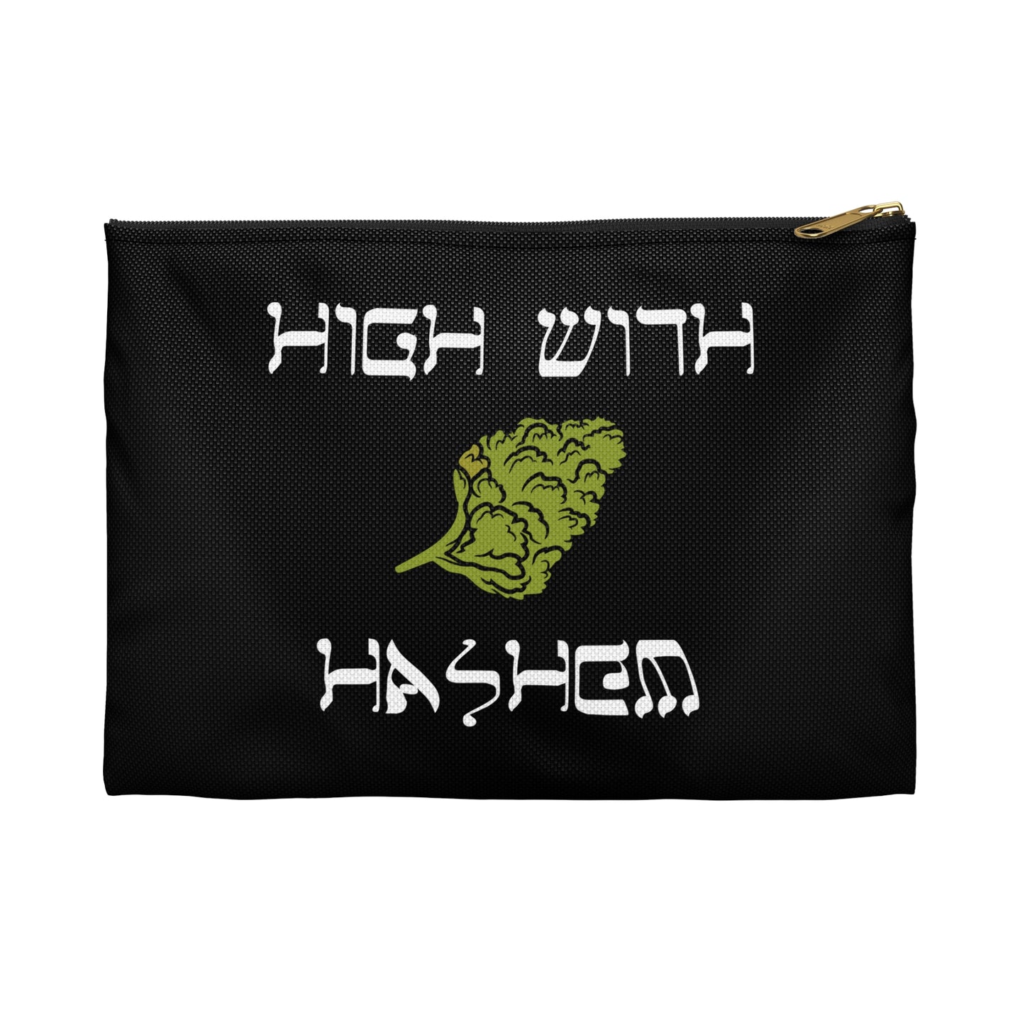 High with Hashem - Accessory Pouch - Stoner Cannabis Weed Jewish Israeli Israel - by Far Out Prints & Co.