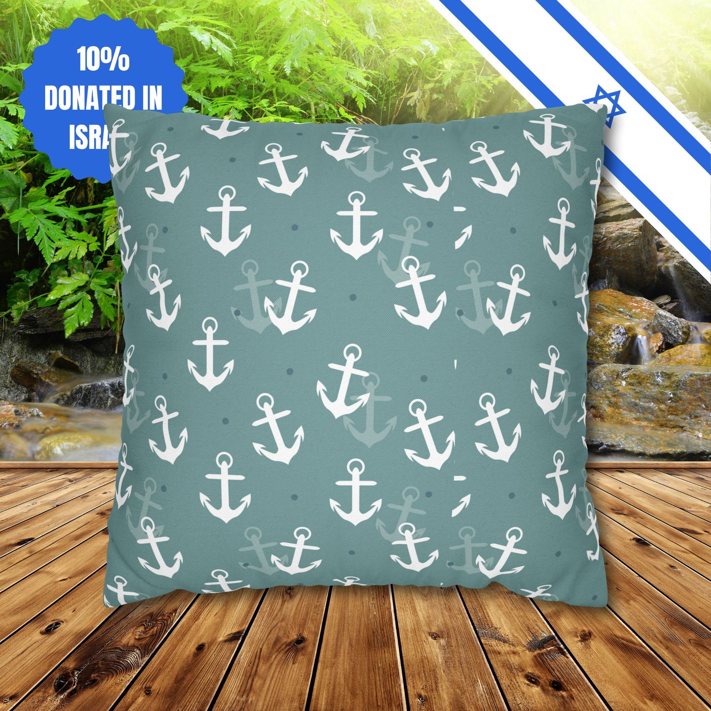 Square Pillowcase Gift Present Him Her His Her Adult Kid Home Decor House Couch Sofa Marine Ocean Conservation Lover Navy Anchors Ocean