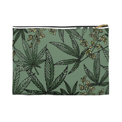 Male Marijuana Pattern - Accessory Pouch - Stoner Cannabis Weed Jewish Israeli Israel - by Far Out Prints & Co.