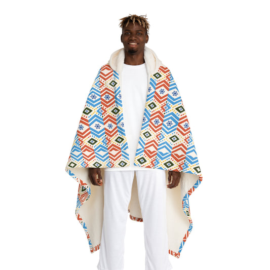 Fun, Bold and Jewish - Hooded Sherpa Fleece Blanket - by Far Out Prints & Co.