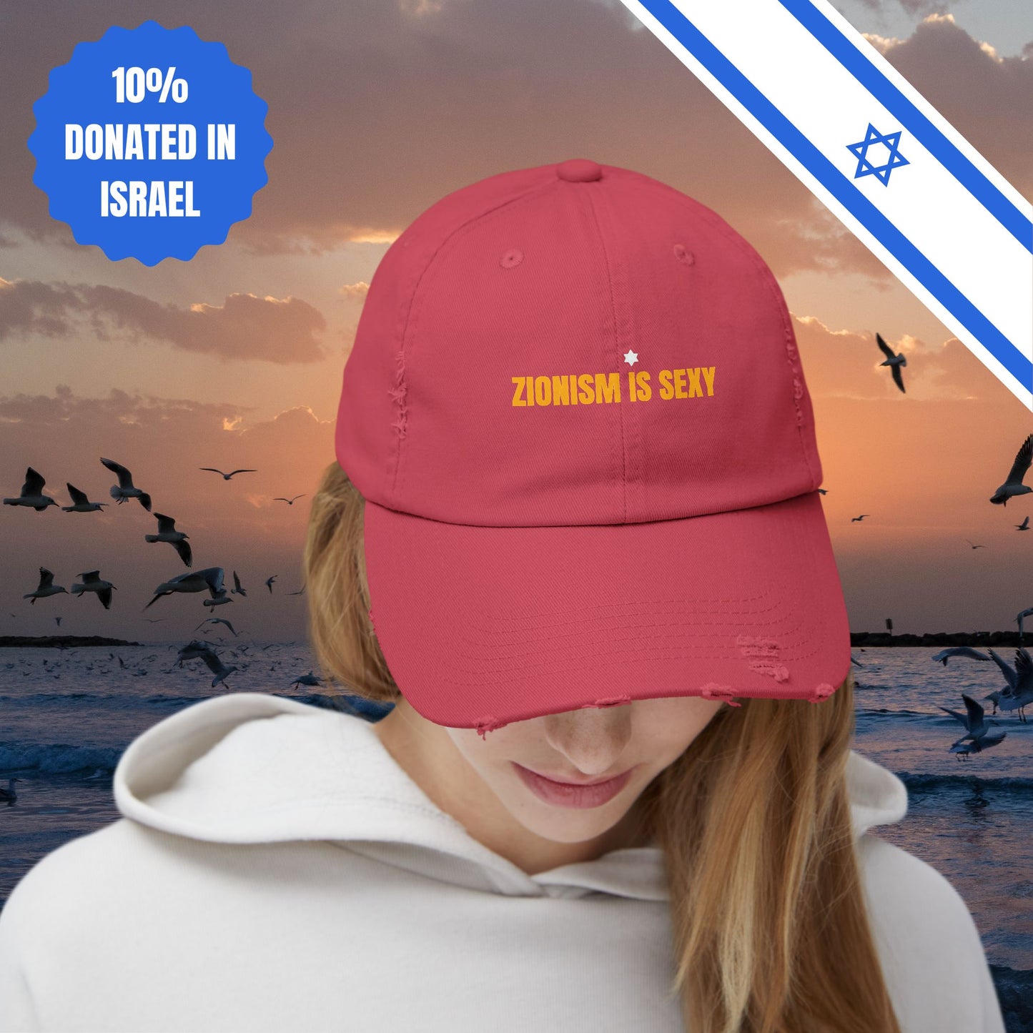 Zionism is Sexy Hat Distressed Cap Stand With Us United Zionism Zionist Judaism Gift Jewish Israel Present Israeli Uniform for Him Her Hat