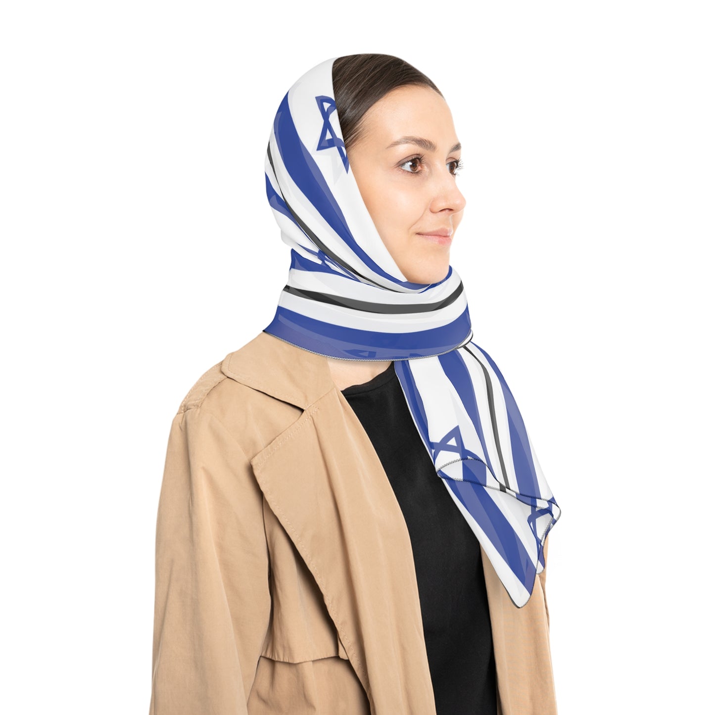 Israeli Flag | Jewish Judaism Judaica Israel Israeli Art | Poly Scarf | by Far Out Prints & Co