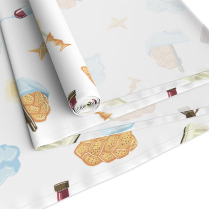 Shabbat Shabat Shabas Shabbas Shabos Shabbos | Jewish Holiday Themed | Table Runner | by Far Out Prints & Co.