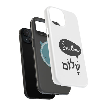 Shalom MagSafe Tough Phone Cases - Hebrew Israel Israeli Jewish Judaism Judaica - by Far Out Prints & Co.