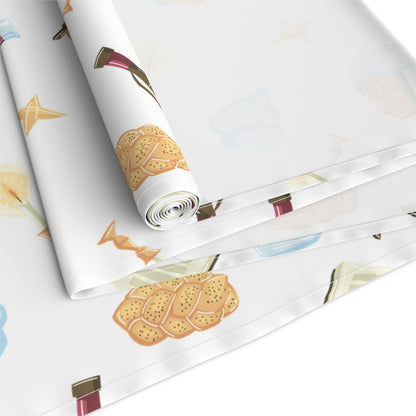 Shabbat Shabat Shabas Shabbas Shabos Shabbos | Jewish Holiday Themed | Table Runner | by Far Out Prints & Co.