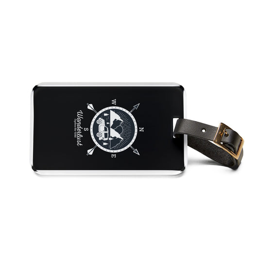 Wanderlust Explore The Wild | Premium Acrylic and Leather Luggage Tag | by Far Out Prints & Co