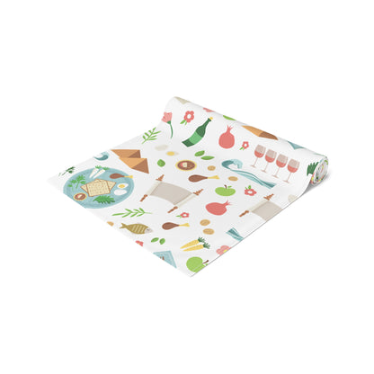Happy Passover | Israel Israeli Judaism Judaica Jewish Holiday Themed | Table Runner | by Far Out Prints & Co.