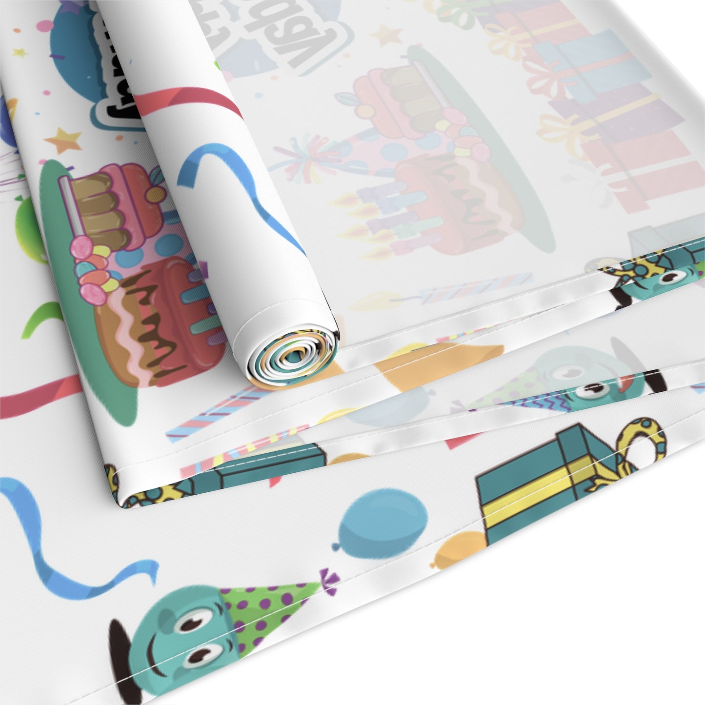 Happy Birthday Cake and Fun Pattern | Table Runner | Far Out Prints & Co.