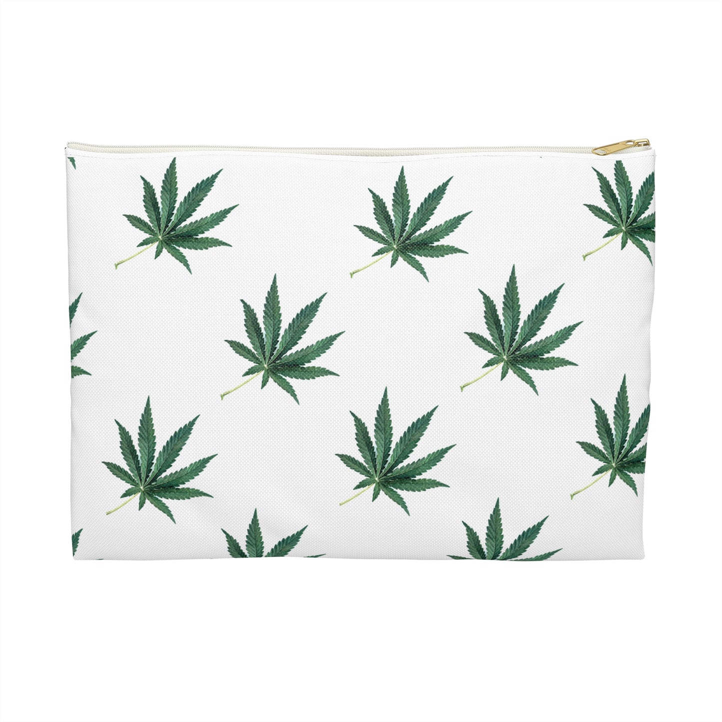 Marijuana Pattern - Accessory Pouch White - Embrace Hebrew Slang - Stoner Cannabis Weed Jewish Israeli Israel - by Far Out Prints & Co.