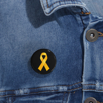 Yellow Ribbon - Pin Buttons Pins - Bring Them Home Hostages Kidnapped Israel Israeli Jewish Judaism Judaica - by Far Out Prints & Co.