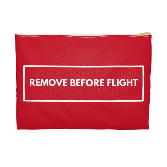 Remove Before Flight | Pilot Aviation Lovers | Travel Accessory Pouch | by Far Out Prints & Co.