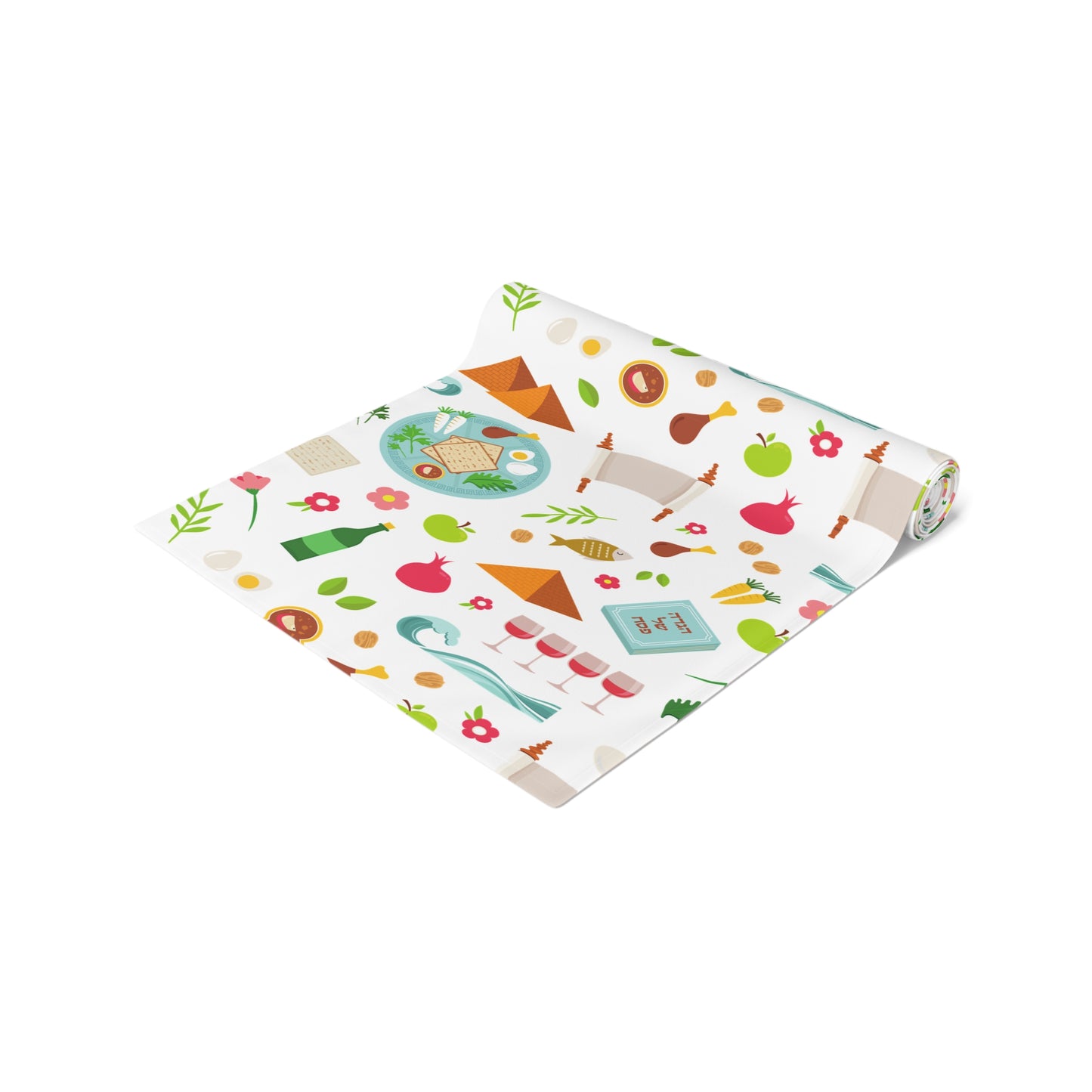 Happy Passover | Israel Israeli Judaism Judaica Jewish Holiday Themed | Table Runner | by Far Out Prints & Co.