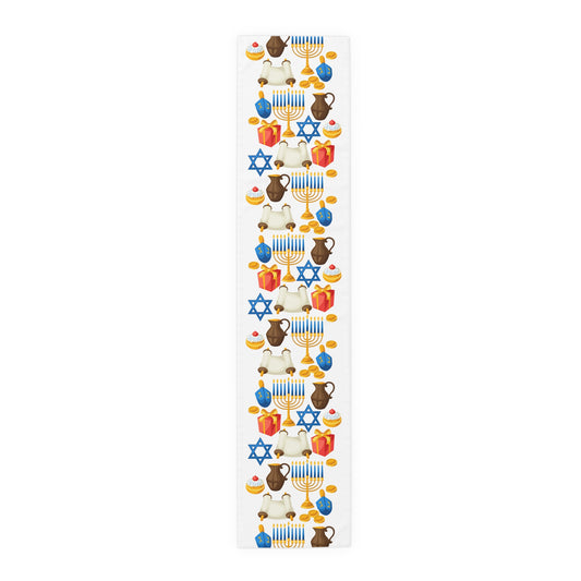 Hannukah Hanuka Hanukkah Chanukah Chanuka Chanukkah Channukah Chanukka 1 | Jewish Holiday Themed | Table Runner