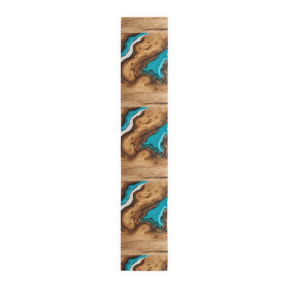 Wood Epoxy Resin Turqoise Design Table Runner Israel Israeli Judaism Judaica Jewish Gifts Presents Him Her | by Far Out Prints & Co.