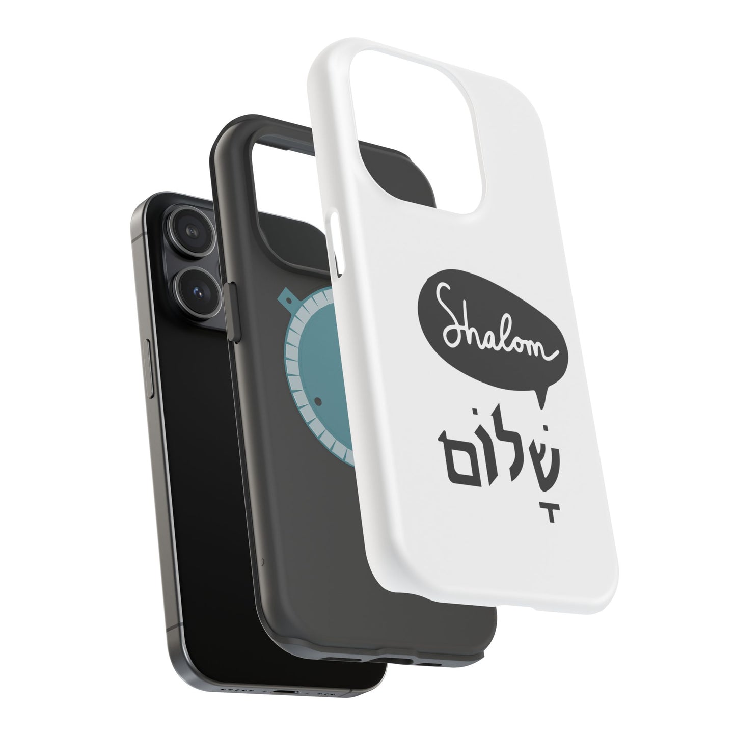 Shalom MagSafe Tough Phone Cases - Hebrew Israel Israeli Jewish Judaism Judaica - by Far Out Prints & Co.