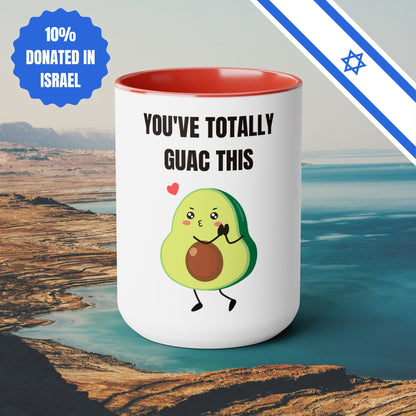 You've Totally Guac This | Two-Tone Coffee Mugs, 15oz | Funny Cafe Lover Fun Mug Cup Avocado Gifts Birthday | Far Out Prints & Co.