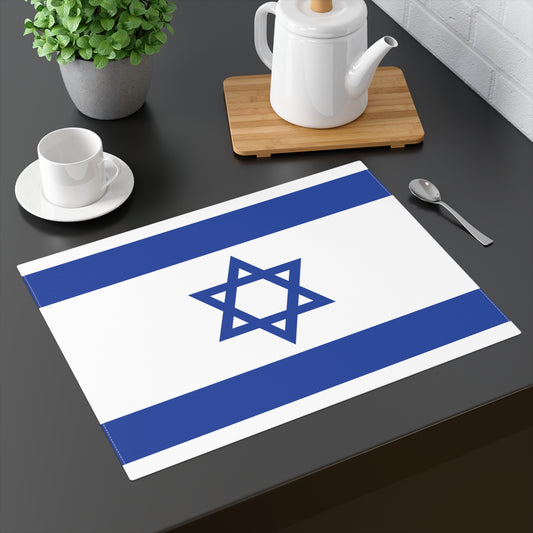 Flag of Israel - Israeli Zionist Yom Hatzmaut Independance Day - Placemat, 1pc -  by Far Out Prints & Co.