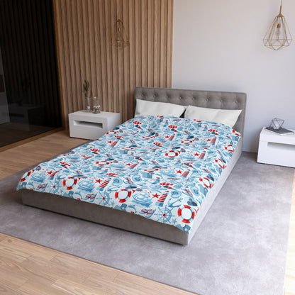 Duvet Cover Blanket for Him Her Gift Ocean Lover Present Orca Killer Whale Dolphin Pattern Navy Nautical Marine Life Sea Kids Adults Comfy