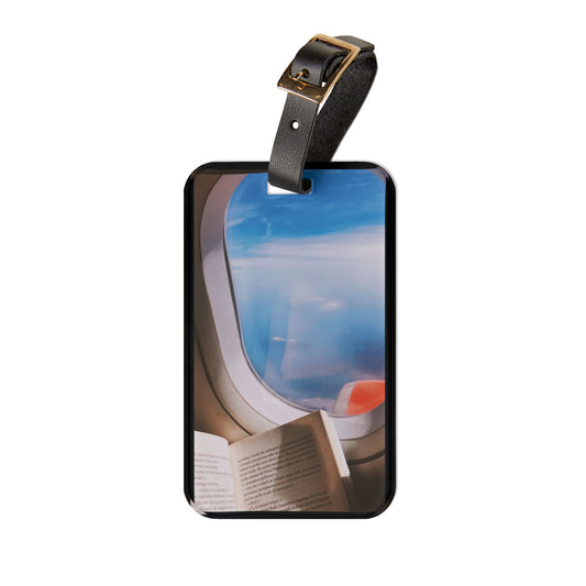 Window Seat | Premium Acrylic and Leather Luggage Tag | by Far Out Prints & Co