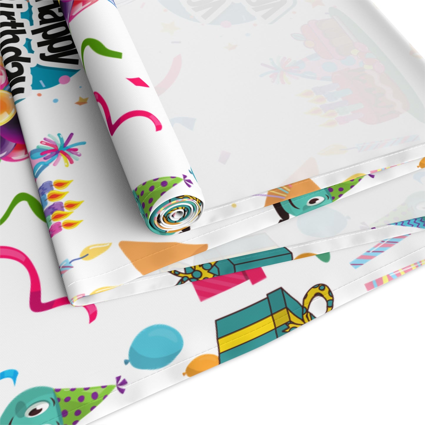 Happy Birthday Cake and Fun Pattern | Table Runner | Far Out Prints & Co.