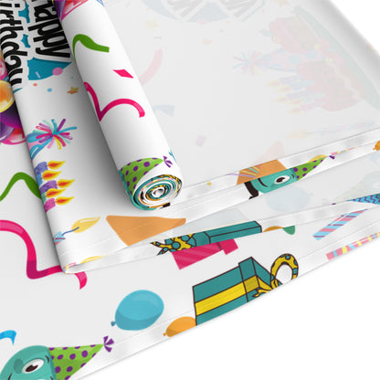 Happy Birthday Cake and Fun Pattern | Table Runner | Far Out Prints & Co.