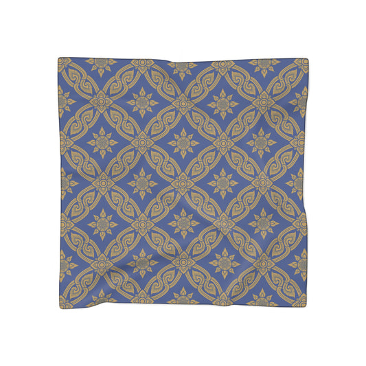 Gold and Dark Blue Design | Jewish Judaism Judaica Israel Israeli Art | Poly Scarf | by Far Out Prints & Co