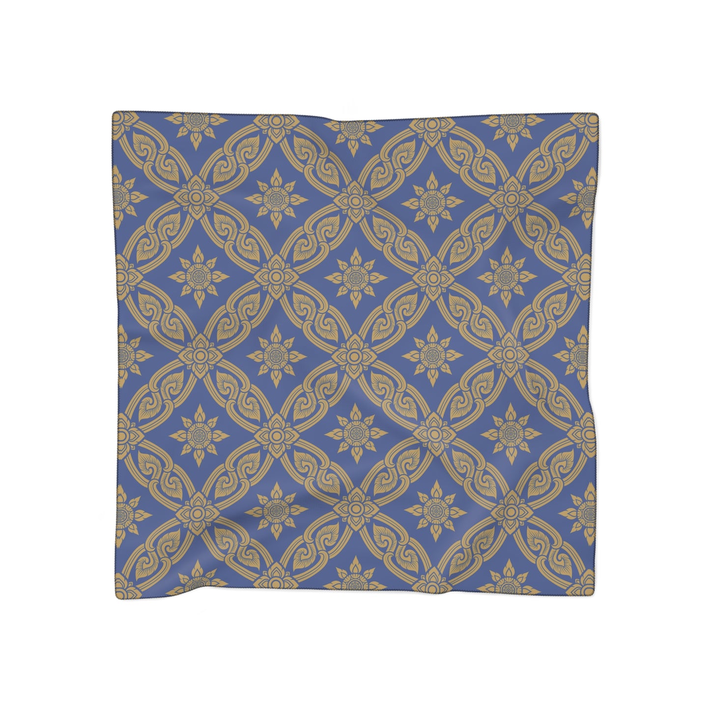 Gold and Dark Blue Design | Jewish Judaism Judaica Israel Israeli Art | Poly Scarf | by Far Out Prints & Co