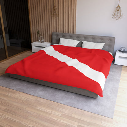 Diver Down Flag Microfiber Duvet Cover Scuba Diving Freediver Ocean Love Microfiber Duvet Cover Gift for Divers Him Her Present Ocean Lover