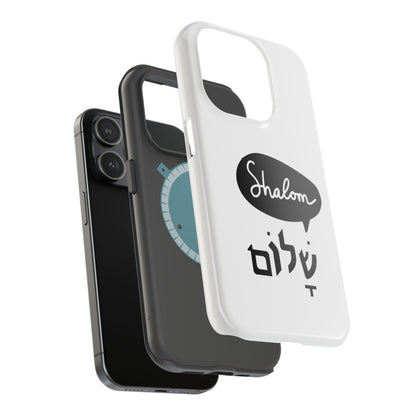 Shalom MagSafe Tough Phone Cases - Hebrew Israel Israeli Jewish Judaism Judaica - by Far Out Prints & Co.