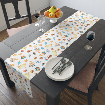 Hannukah Hanuka Hanukkah Chanukah Chanuka Chanukkah Channukah Chanukka 2 | Jewish Holiday Themed | Table Runner