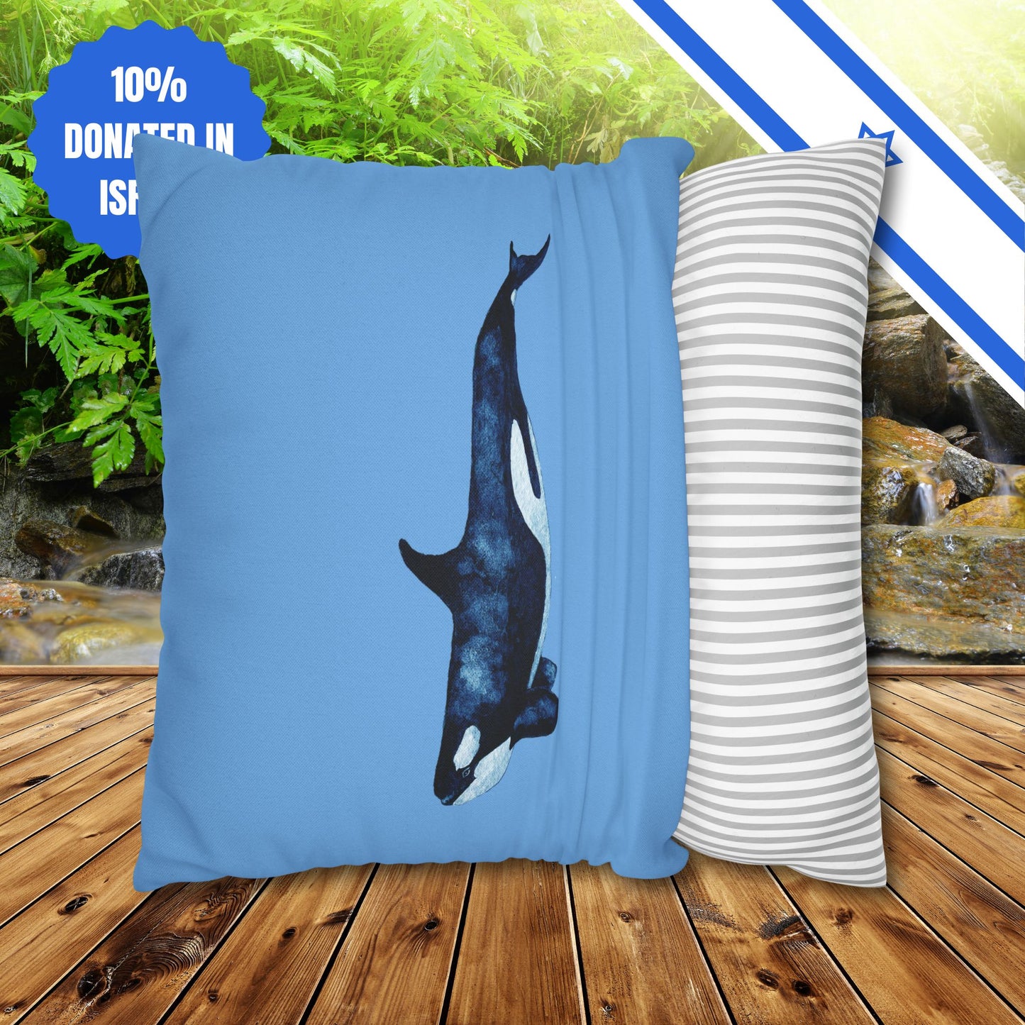 Square Pillowcase Gift Present Him Her His Her Adult Kid Home Decor House Couch Sofa Orca Killer Whale Love Themed Ocean Marine Lovers