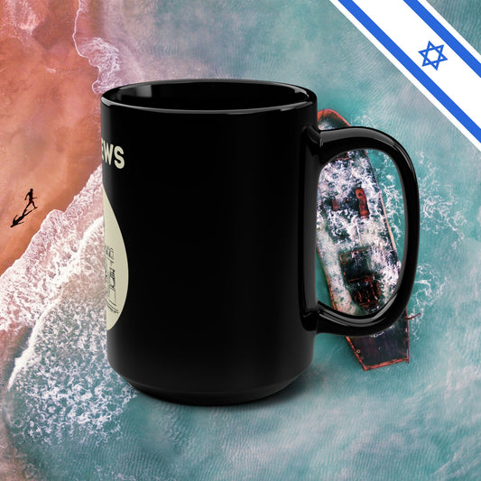 Funny Jewish Mug Ceramic Mugs Present He Brews Black Mug 15oz Hebrew Hebrews Judaism Judaica Israel Israeli Gift for Office Home House