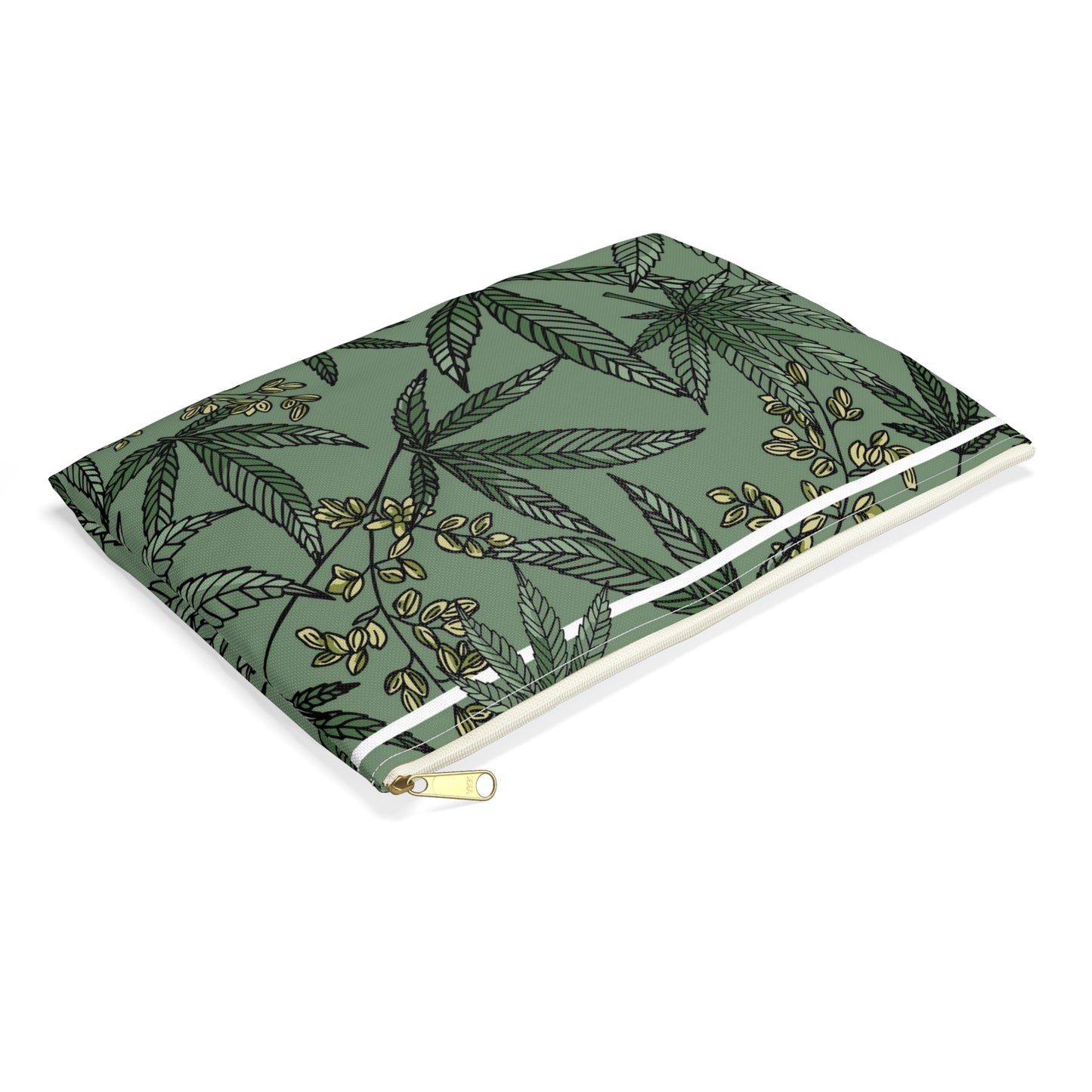 Male Marijuana Pattern - Accessory Pouch - Stoner Cannabis Weed Jewish Israeli Israel - by Far Out Prints & Co.