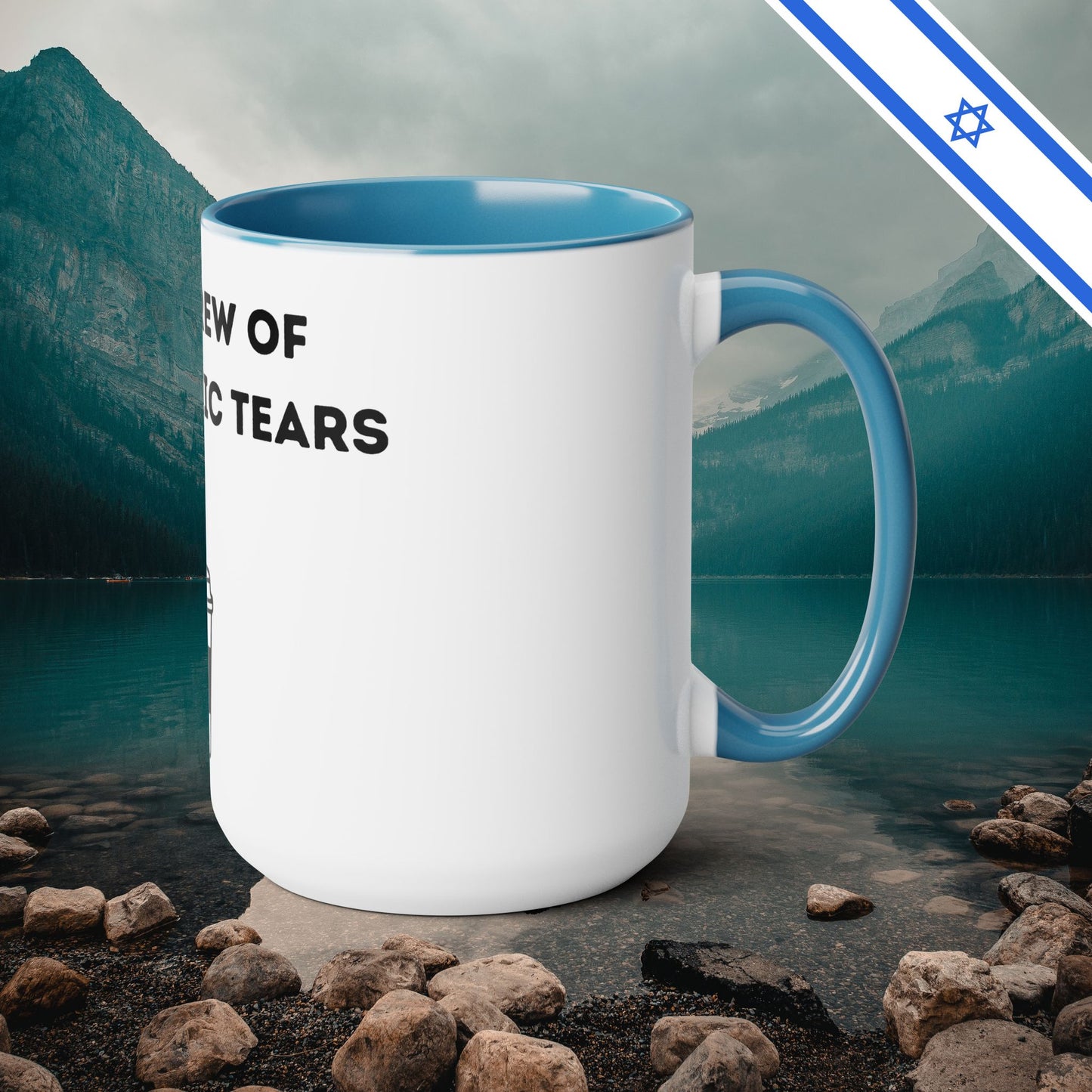 Fresh Brew of anti-Semitic Tears - Two-Tone Coffee Mugs, 15oz - Cafe Lovers - Far Out Prints & Co.