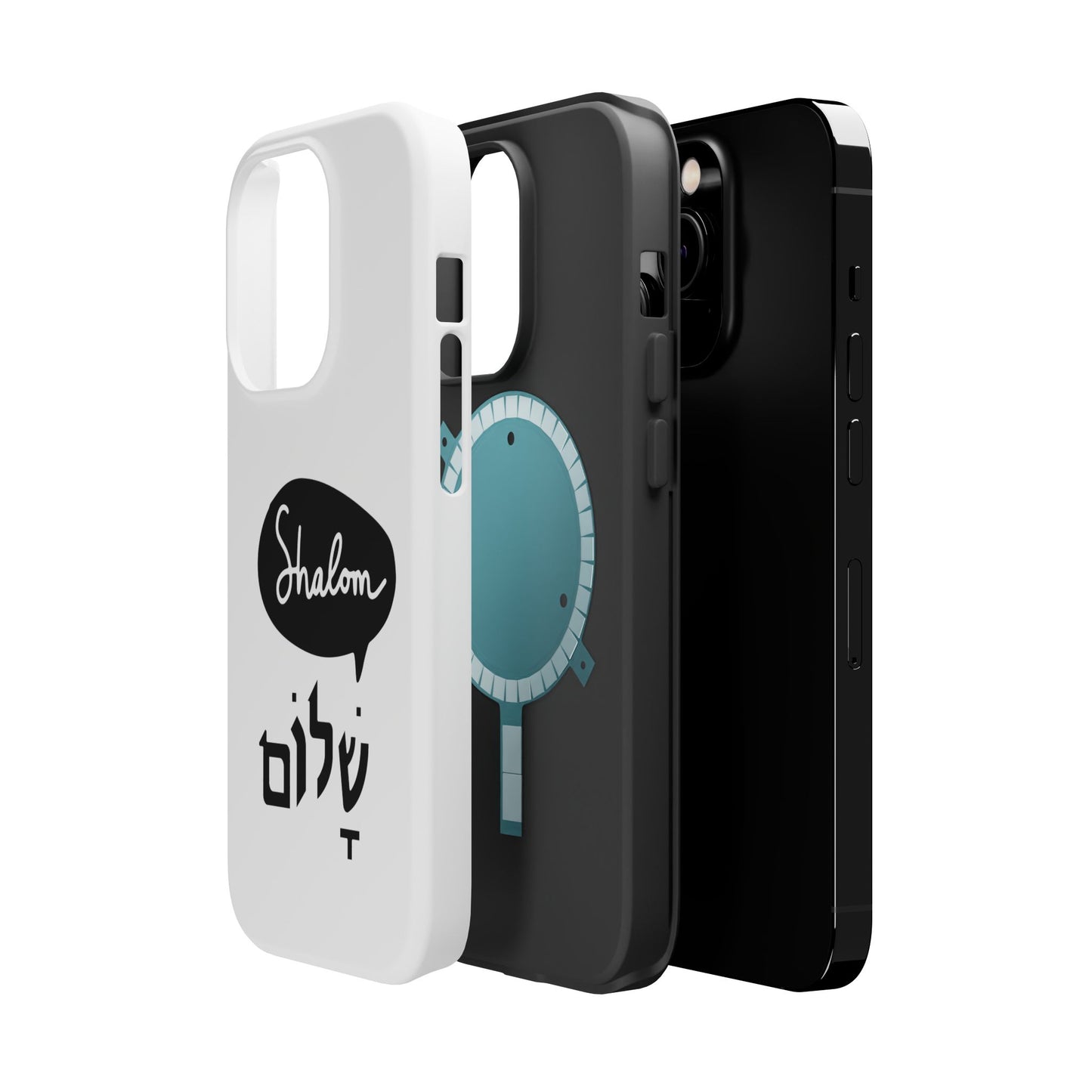Shalom MagSafe Tough Phone Cases - Hebrew Israel Israeli Jewish Judaism Judaica - by Far Out Prints & Co.