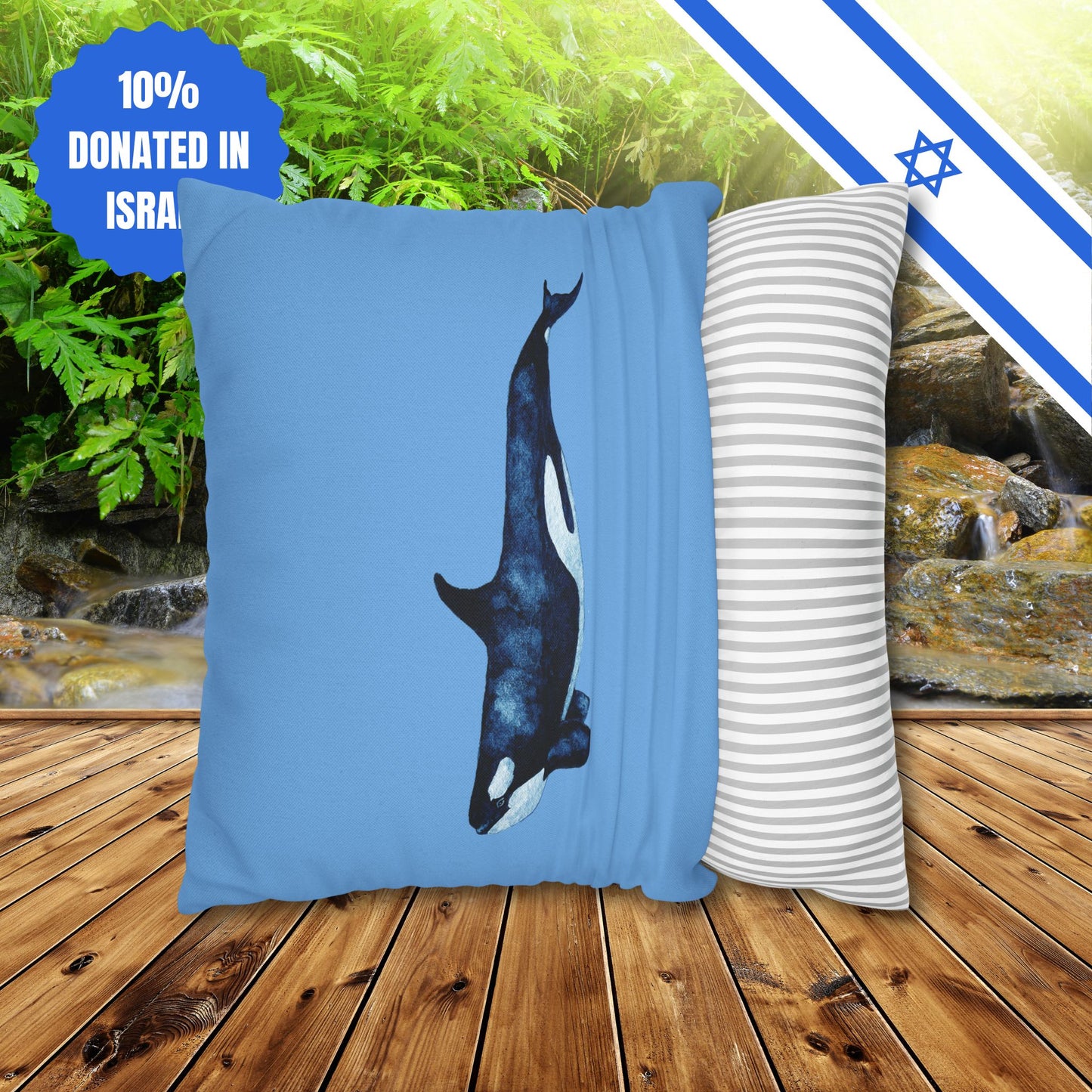Square Pillowcase Gift Present Him Her His Her Adult Kid Home Decor House Couch Sofa Orca Killer Whale Love Themed Ocean Marine Lovers