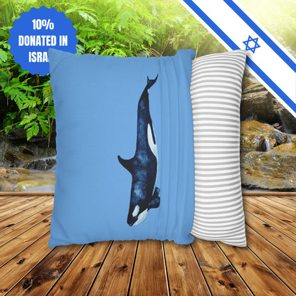 Square Pillowcase Gift Present Him Her His Her Adult Kid Home Decor House Couch Sofa Orca Killer Whale Love Themed Ocean Marine Lovers