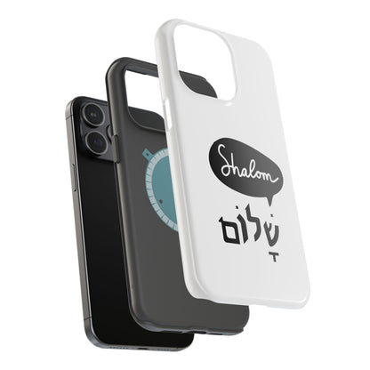 Shalom MagSafe Tough Phone Cases - Hebrew Israel Israeli Jewish Judaism Judaica - by Far Out Prints & Co.
