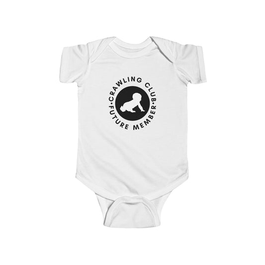 Crawling Club Future Member Infant Fine Jersey Bodysuit | Funny Mommy Gifts Newborn Baby Shower Presents Birthday