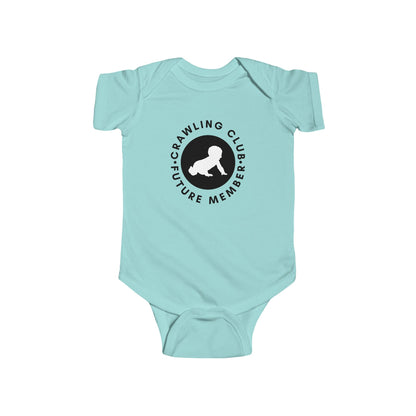 Crawling Club Future Member Infant Fine Jersey Bodysuit | Funny Mommy Gifts Newborn Baby Shower Presents Birthday