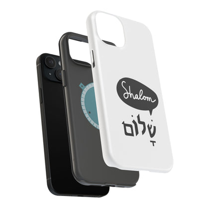 Shalom MagSafe Tough Phone Cases - Hebrew Israel Israeli Jewish Judaism Judaica - by Far Out Prints & Co.