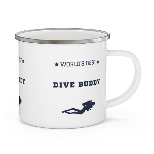 Enamel Cup Gift Worlds Best Dive Buddy Quote Scuba Diving Gift Diver Theme Present Premium Enamel Cup Dive Operation Center Birthday Present