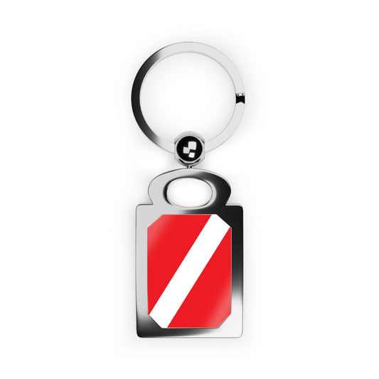 Scuba Diver Down Diving Flag | Rectangle Photo Keyring | by Far Out Prints & Co