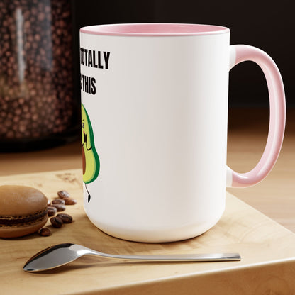You've Totally Guac This | Two-Tone Coffee Mugs, 15oz | Funny Cafe Lover Fun Mug Cup Avocado Gifts Birthday | Far Out Prints & Co.