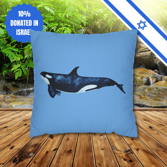 Square Pillowcase Gift Present Him Her His Her Adult Kid Home Decor House Couch Sofa Orca Killer Whale Love Themed Ocean Marine Lovers