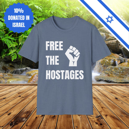 Free The Hostages | Unisex Tee Israel Israeli Jewish Judaism Bring Them Home Stand With Us | by Far Out Prints & Co.