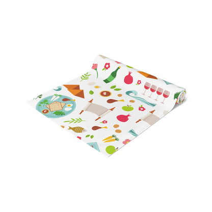 Happy Passover | Israel Israeli Judaism Judaica Jewish Holiday Themed | Table Runner | by Far Out Prints & Co.