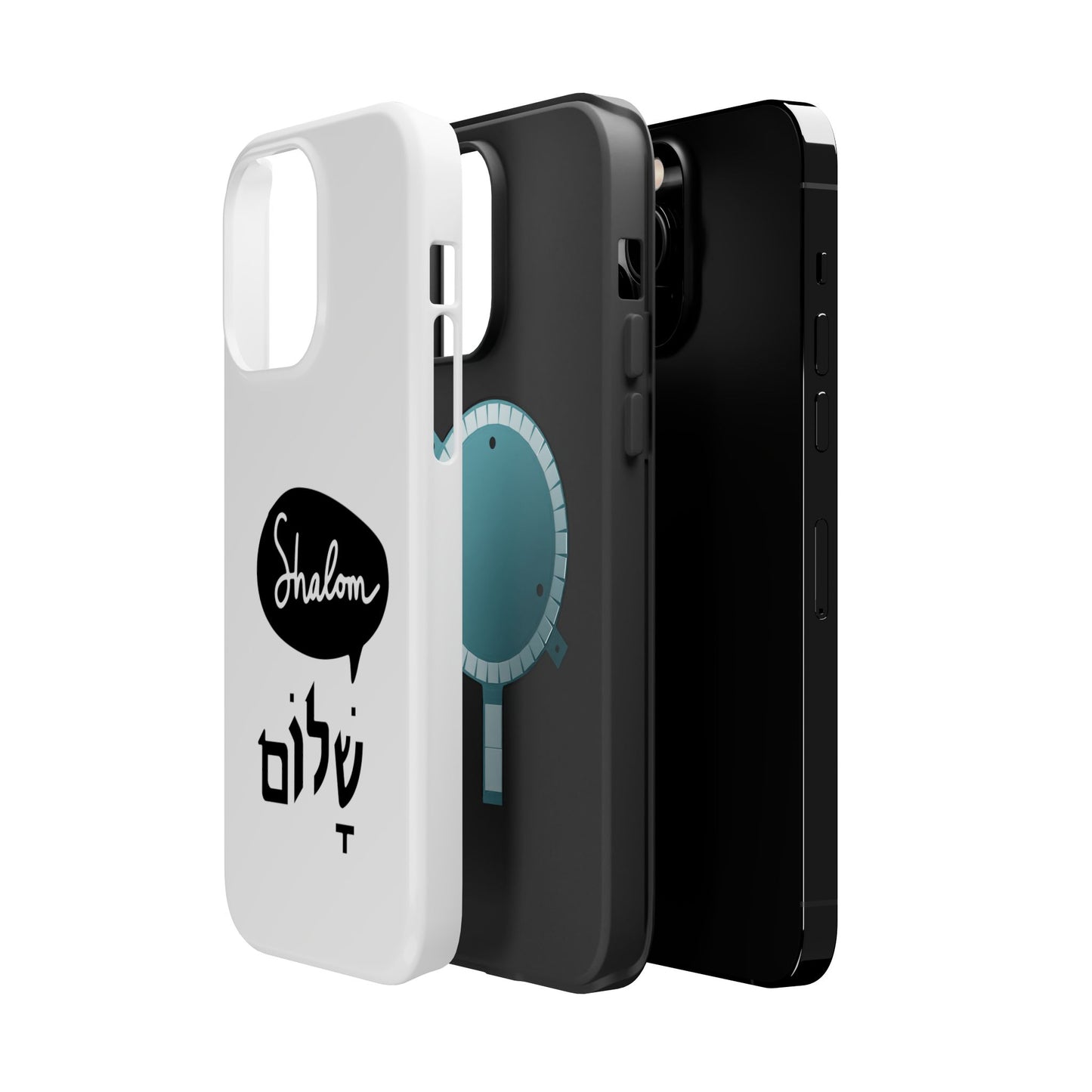 Shalom MagSafe Tough Phone Cases - Hebrew Israel Israeli Jewish Judaism Judaica - by Far Out Prints & Co.