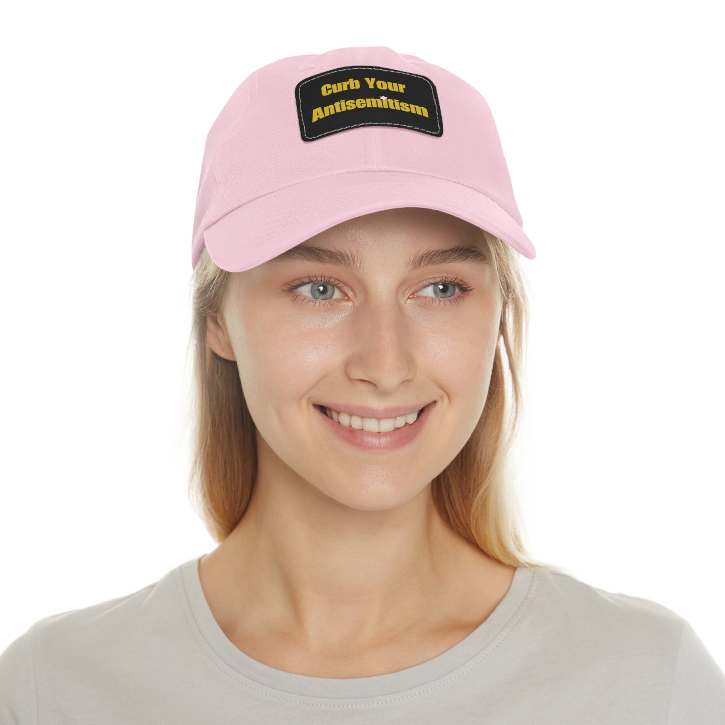 Curb Your Antisemitism Dad Hat with Leather Patch - Stand Against Hate And Discrimination - Israel Israeli Jewish Judaism