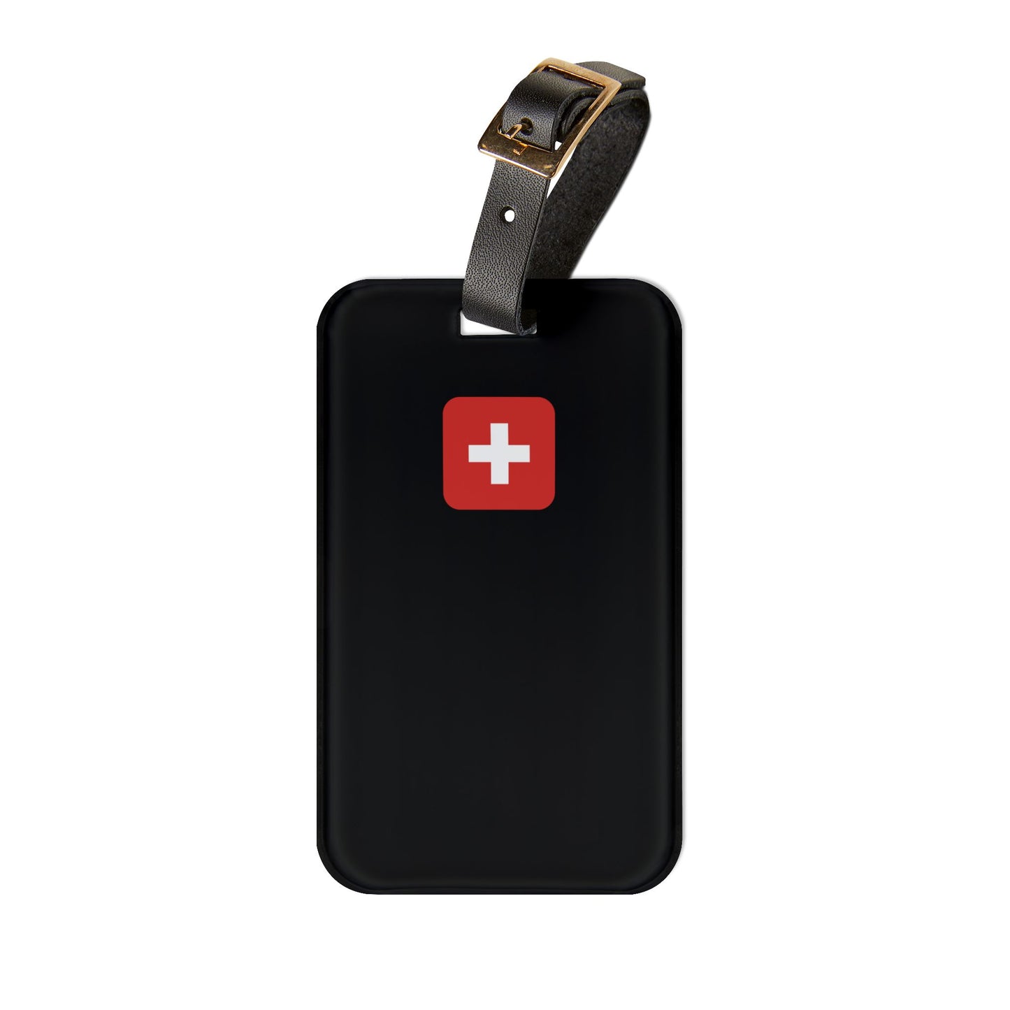 Swiss Flag | Premium Acrylic and Leather Luggage Tag | by Far Out Prints & Co